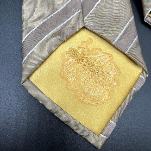 Donald J. Trump Men's Neck Tie Signature Collection Taupe‎ Brown Paisley Stripe - Picture 3 of 4